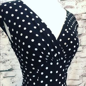 Ralph Lauren Dresses - Ralph Lauren Black White Polka Dot Fit Flare Pinup Ralph Lauren Dresses - Ralph Lauren Black White Polka Dot Fit Flare Pinup